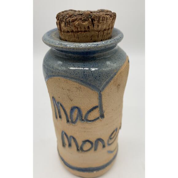 Vintage Pats Pots Key West Novelty Pottery Stoneware Mad Money Corked Bank 5.5” - Picture 2 of 6
